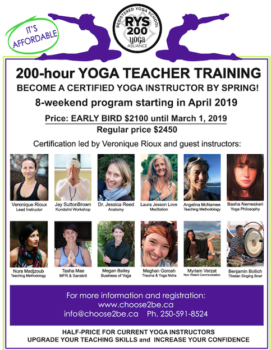 Spring 2019, 200 hours Yoga Teacher Training at VIU