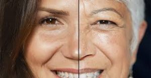 face split in half one side young one side old