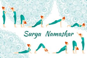 Classical sun salutations, tree pose, deep belly breath, yoga class classical sun salutation, classical sun salutation, butterfly pose, bridge pose, reclining figure 4 pose, sound vibration, Om shanti om